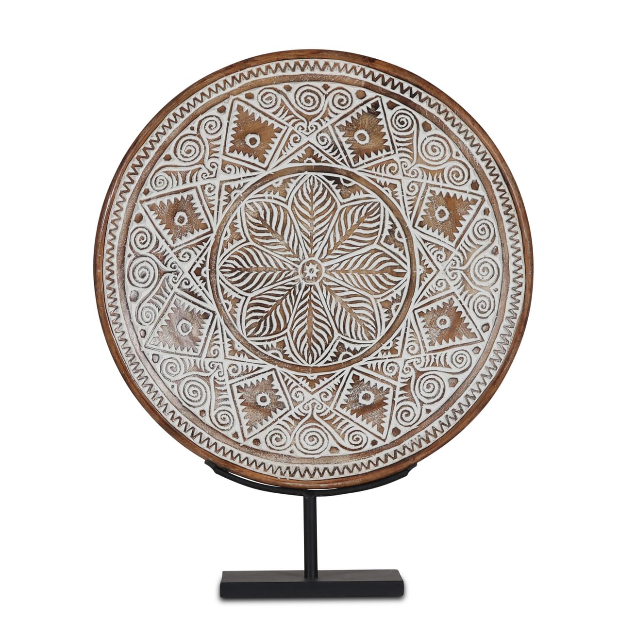 Ramoet palm ornament on stand white