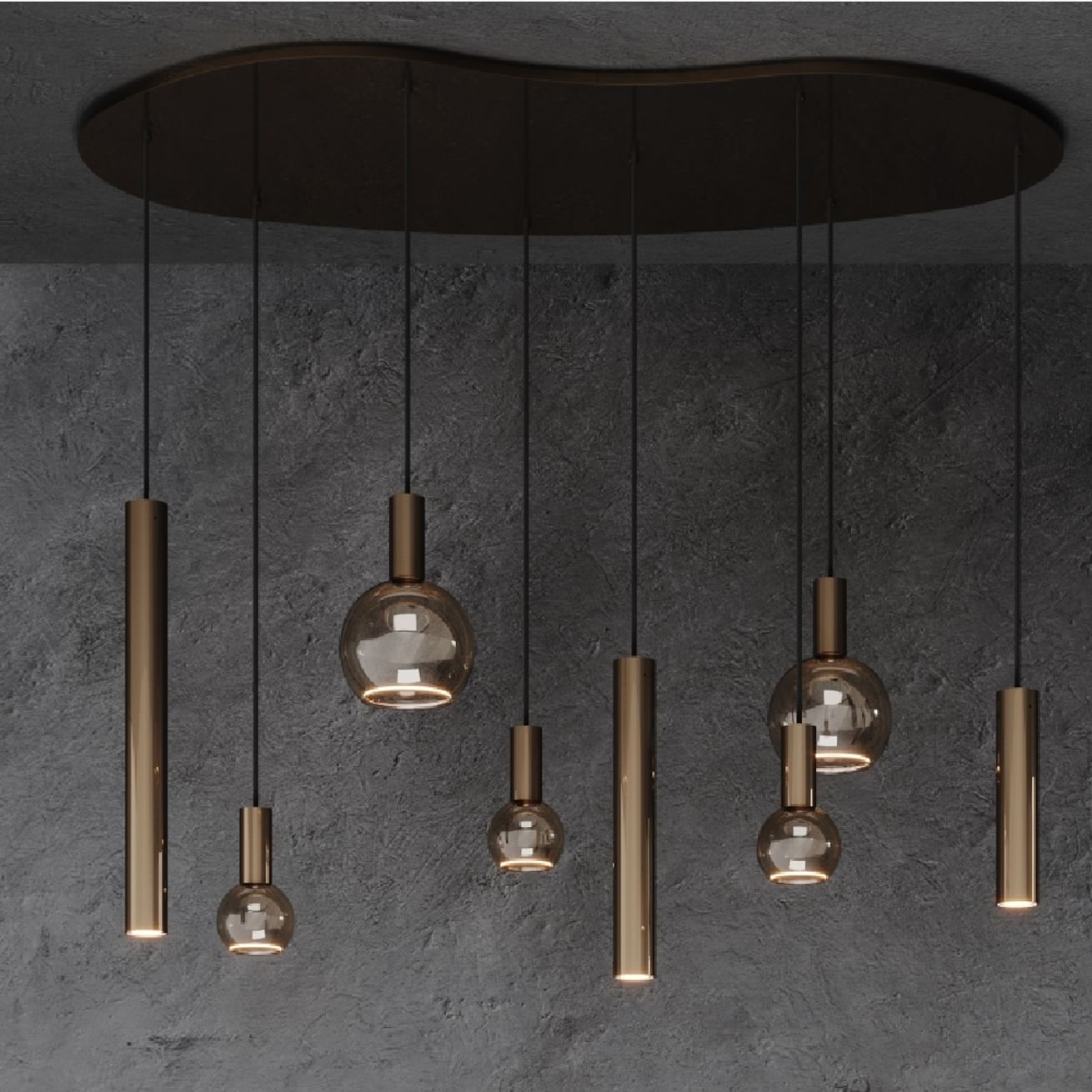 Riva Hanglamp Organisch groot  140x70cm