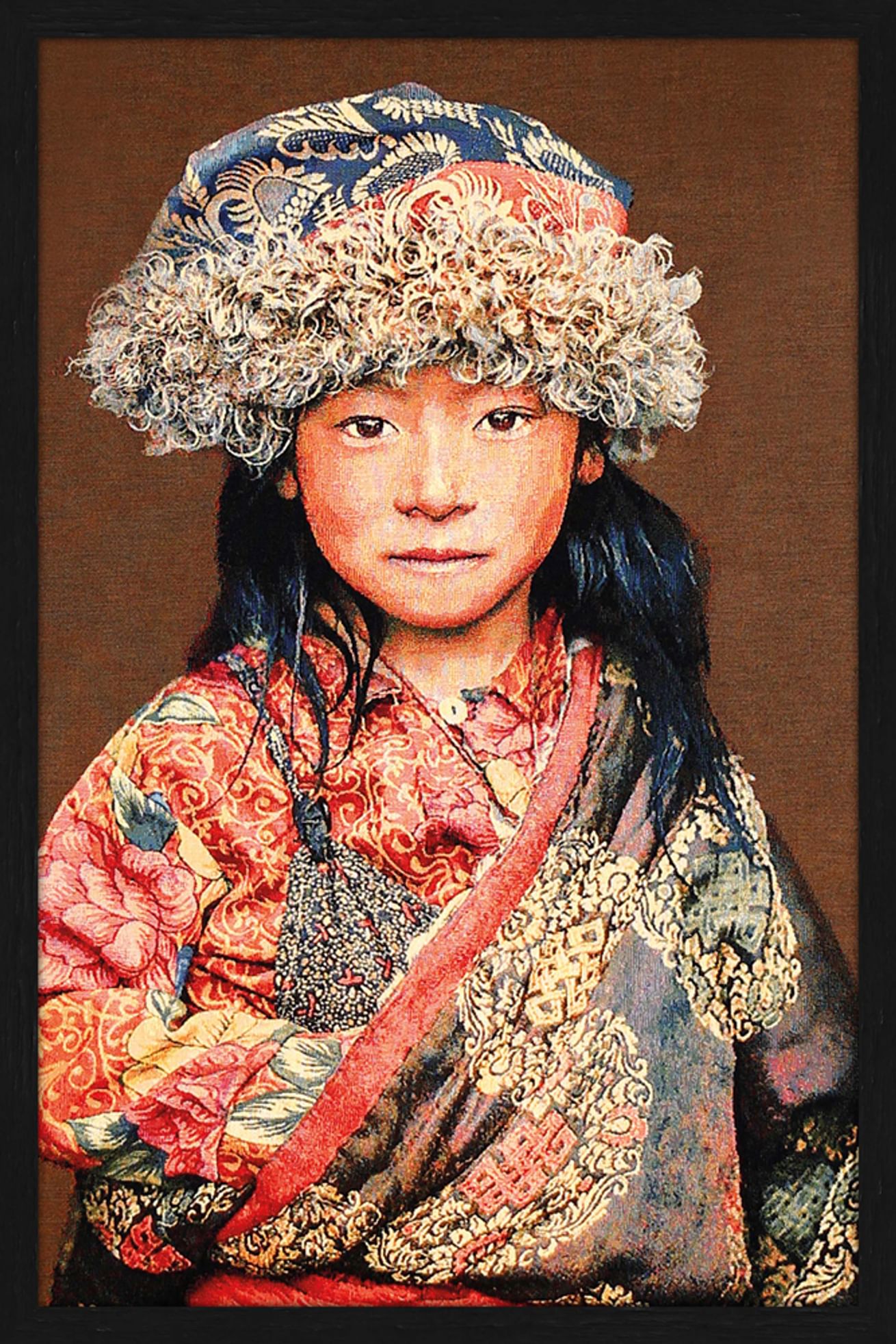 Wandpaneel Tibetan Child 125x198 cm taupe