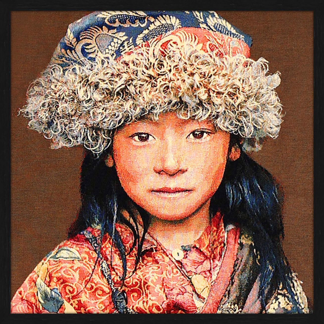 Wandpaneel Tibetan Child 43x43 cm taupe