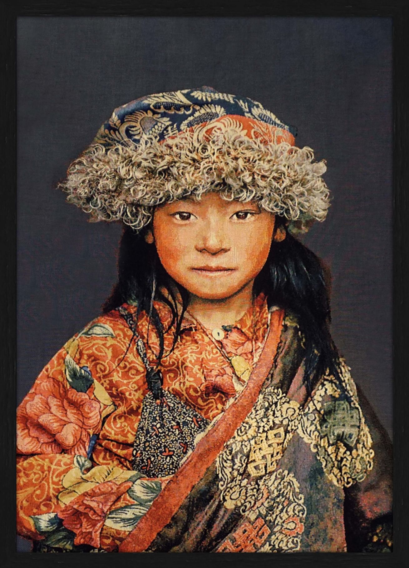 Wandpaneel Tibetan Child 88x125 cm blue