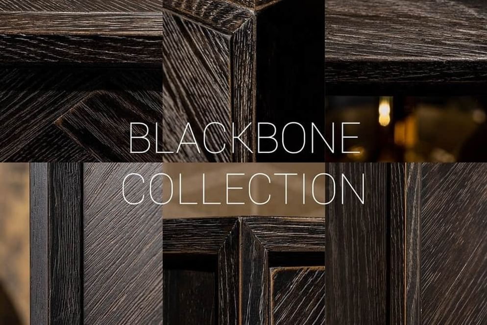 Bureau Blackbone brass 1-lade (Black rustic)