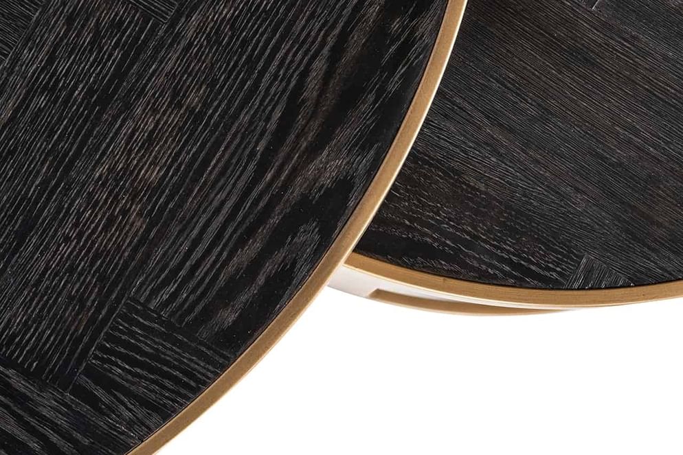 Salontafel Blackbone brass set van 2  (Black rustic)