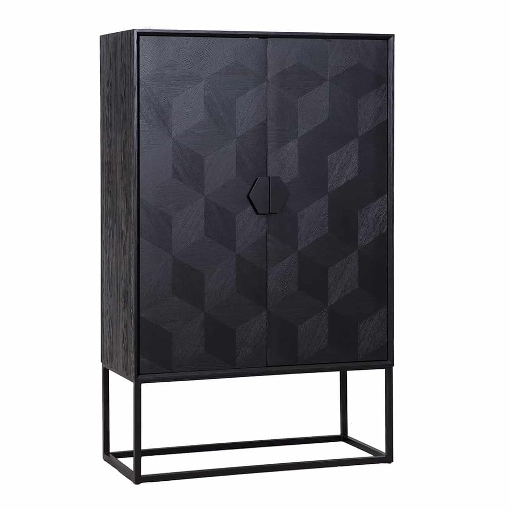 Wandschrank Blax mit 2 Türen (Schwarz)