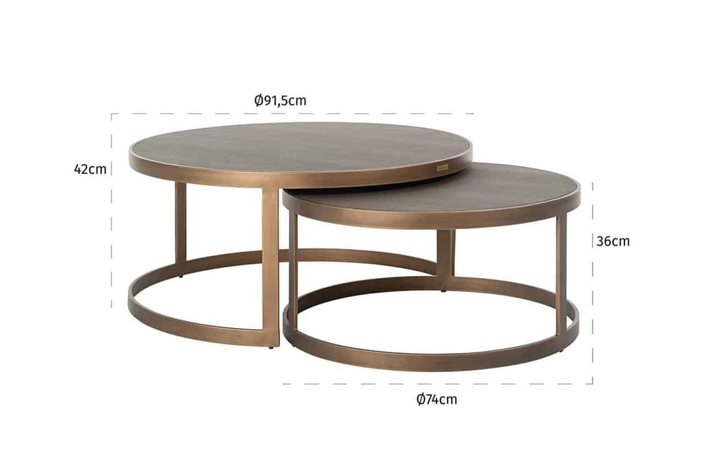 Couchtisch Bloomingville 2er-Set (Gold)