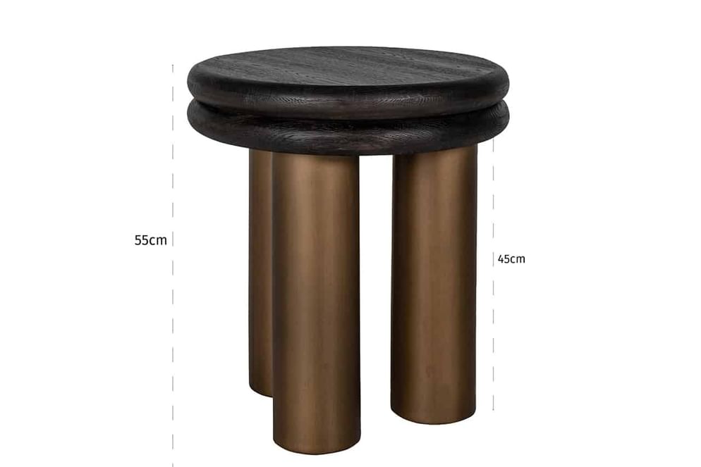 Bijzettafel Macaron (Black rustic)