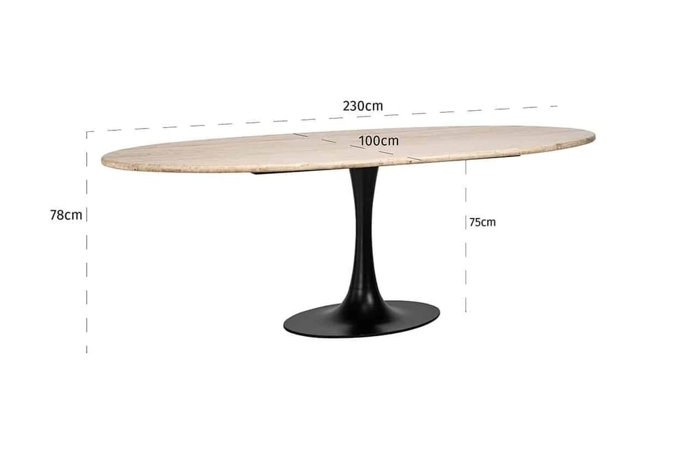 Eettafel Hampton ovaal 230