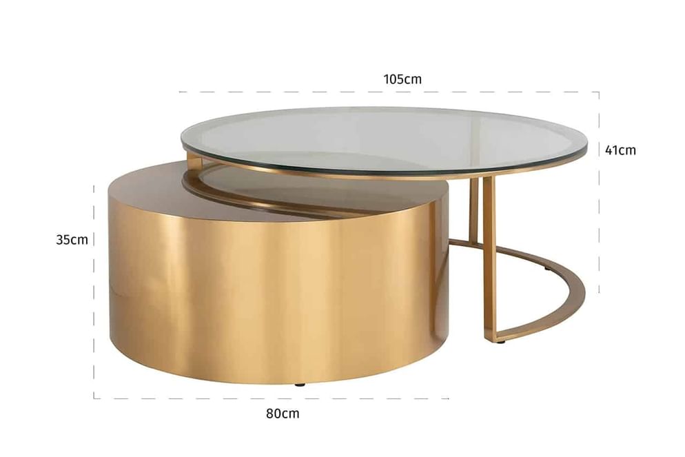 Couchtisch Orlan 2er-Set (Gold)