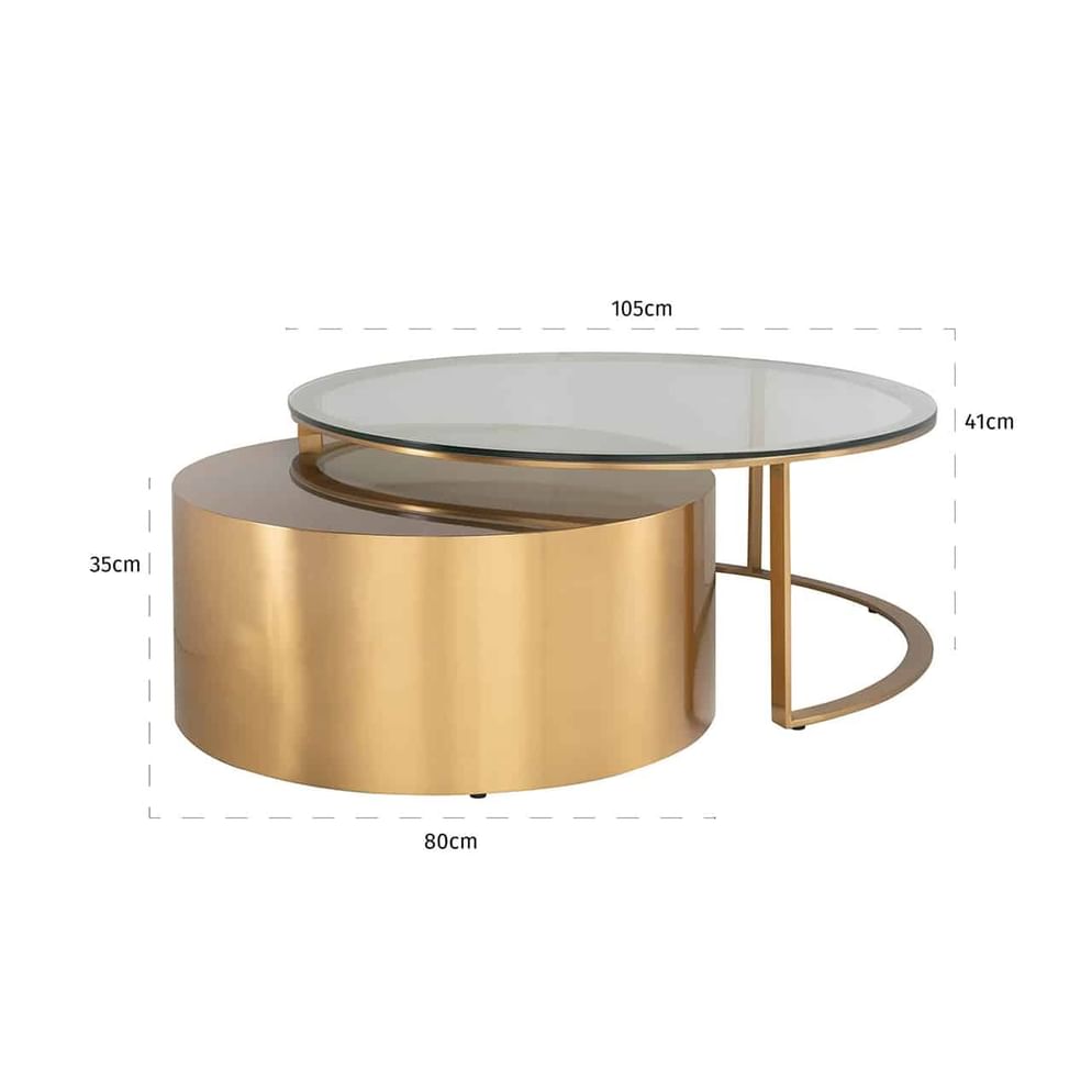 Couchtisch Orlan 2er-Set (Gold)