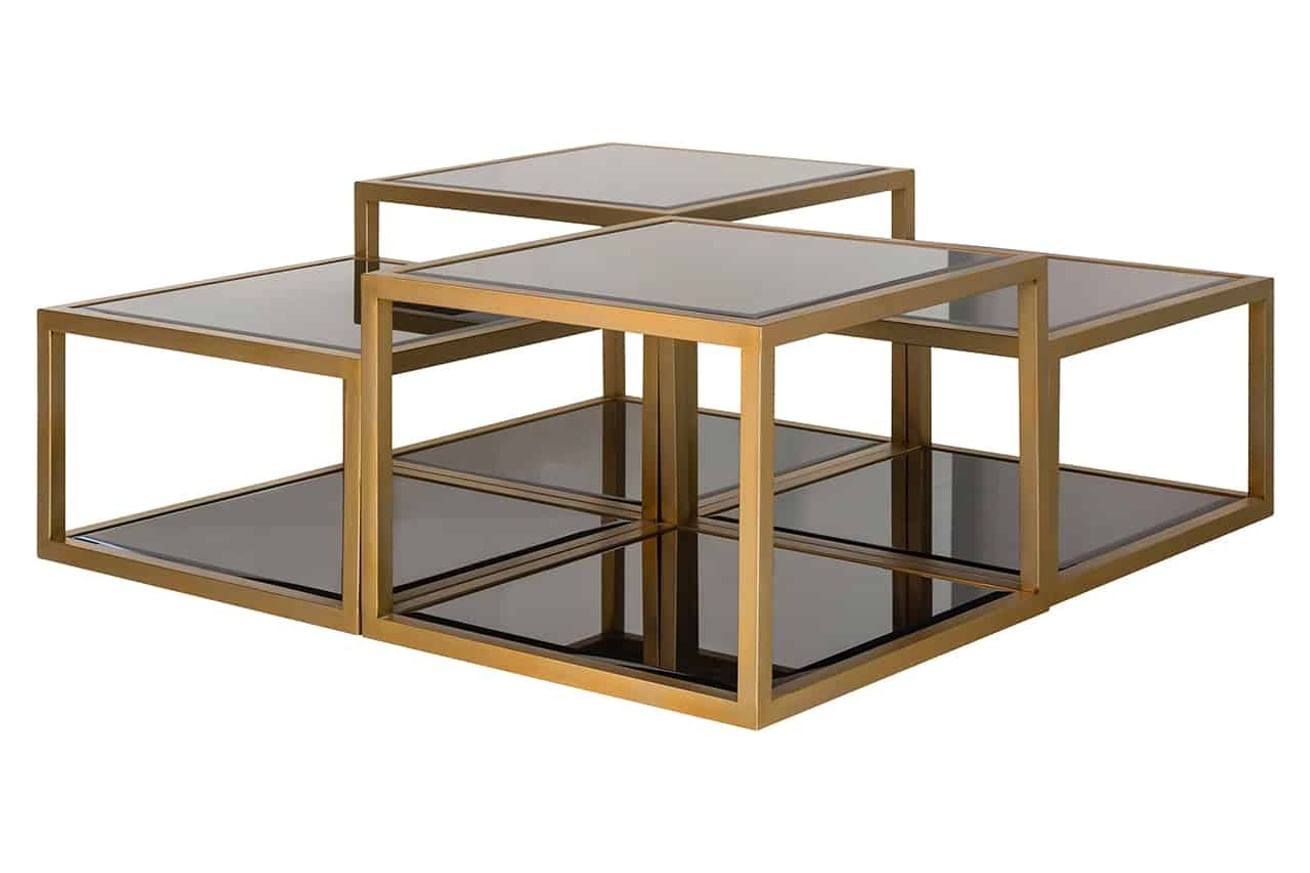 Couchtisch Loua 4er-Set (Gebürstetes Gold)