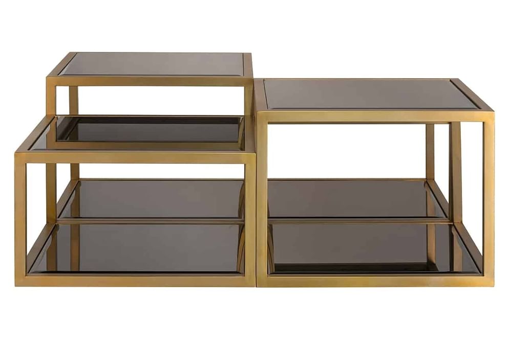 Couchtisch Loua 4er-Set (Gebürstetes Gold)