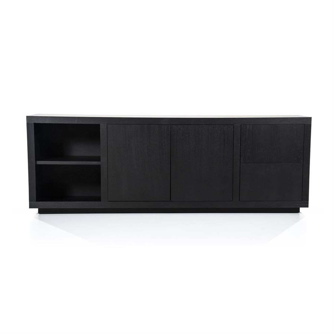 Dressoir Helsinki 200cm 2-drs. 2 laden - zwart