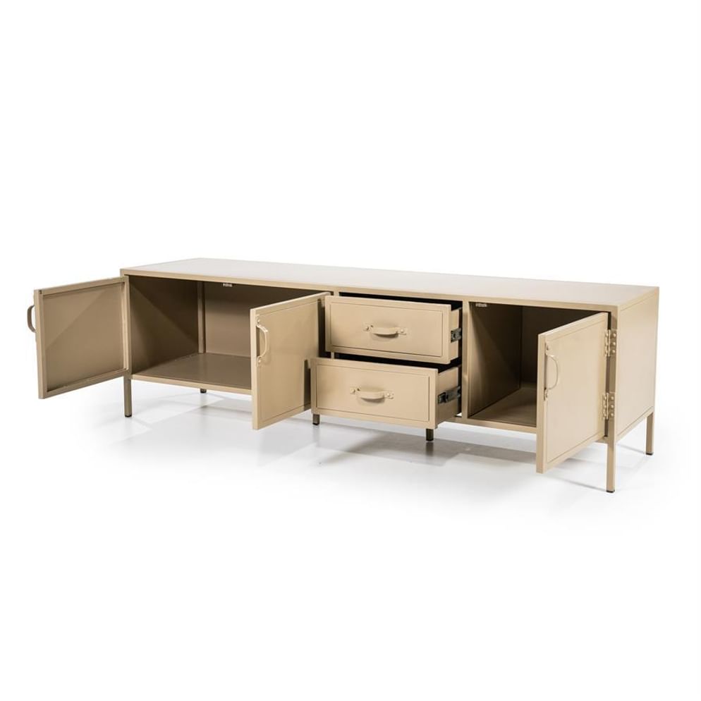 TV meubel Industrieel  3drs. 2 laden - zand