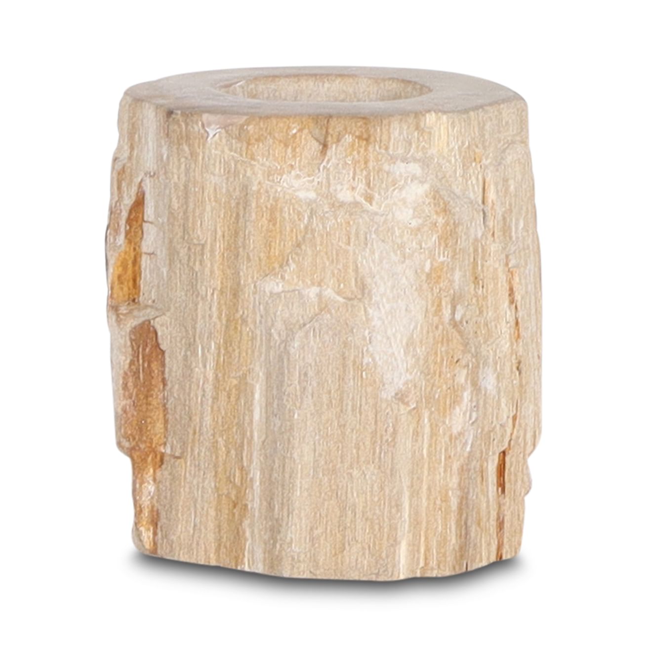 Lahat candle holder petrified wood kecil (10 cm)