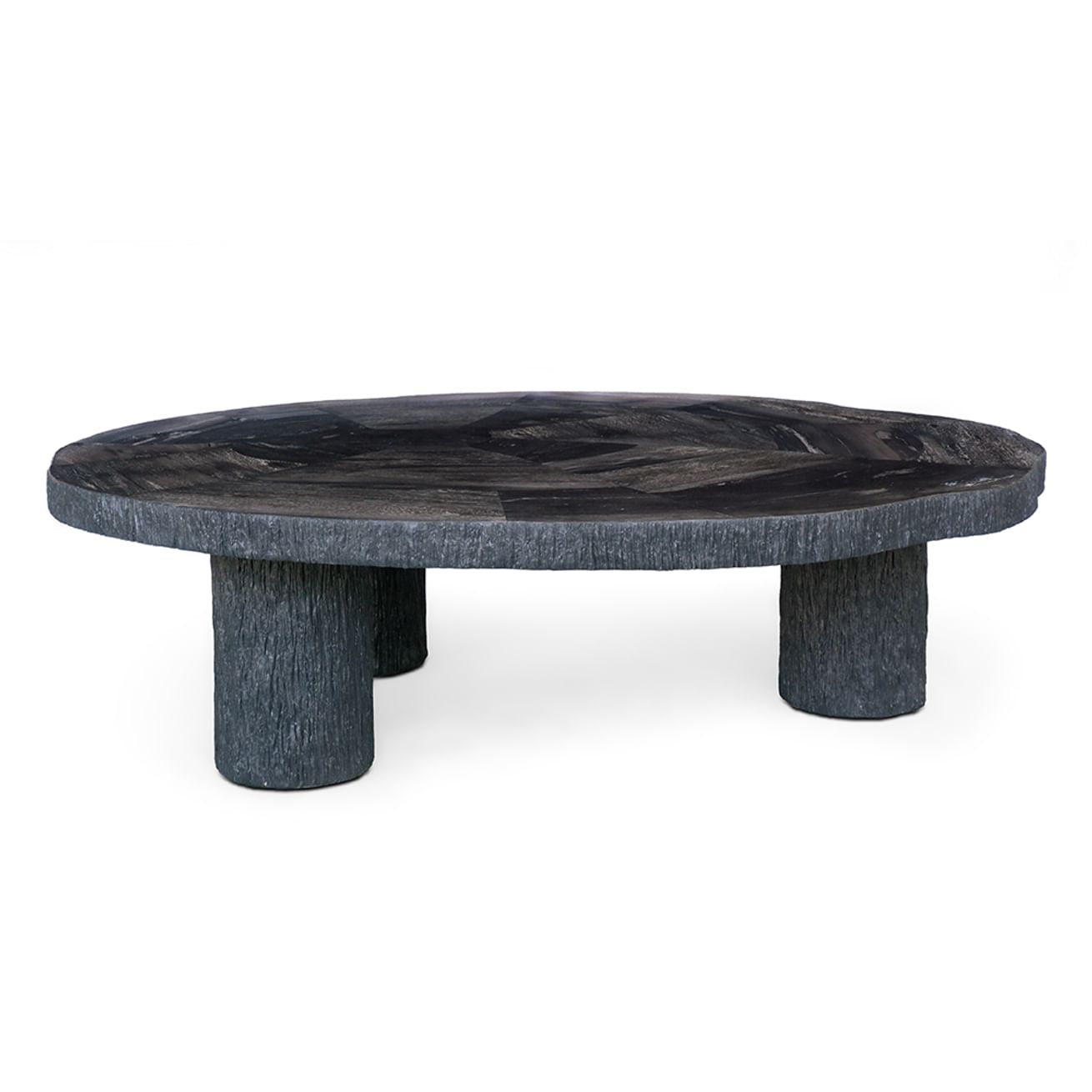 Manipa salontafel versteend hout 120x140 cm donkere kleur