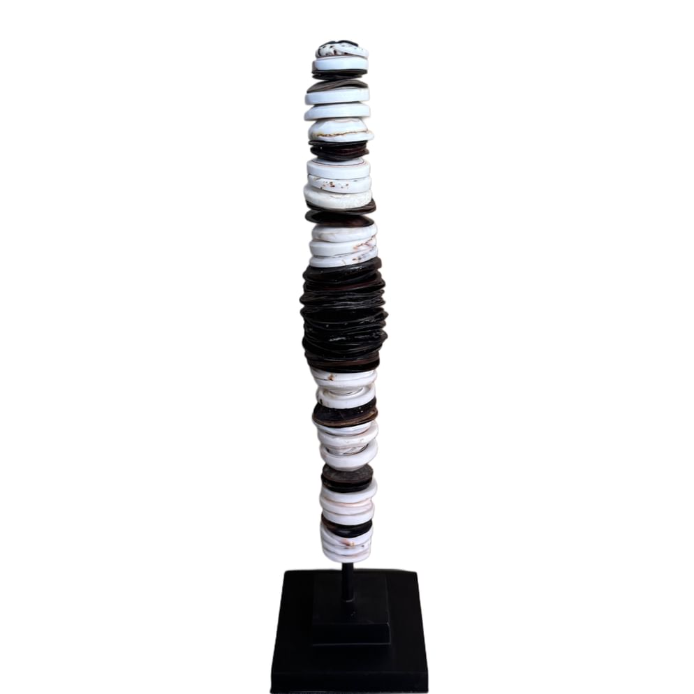 Hula moneystick black/white 40 cm high