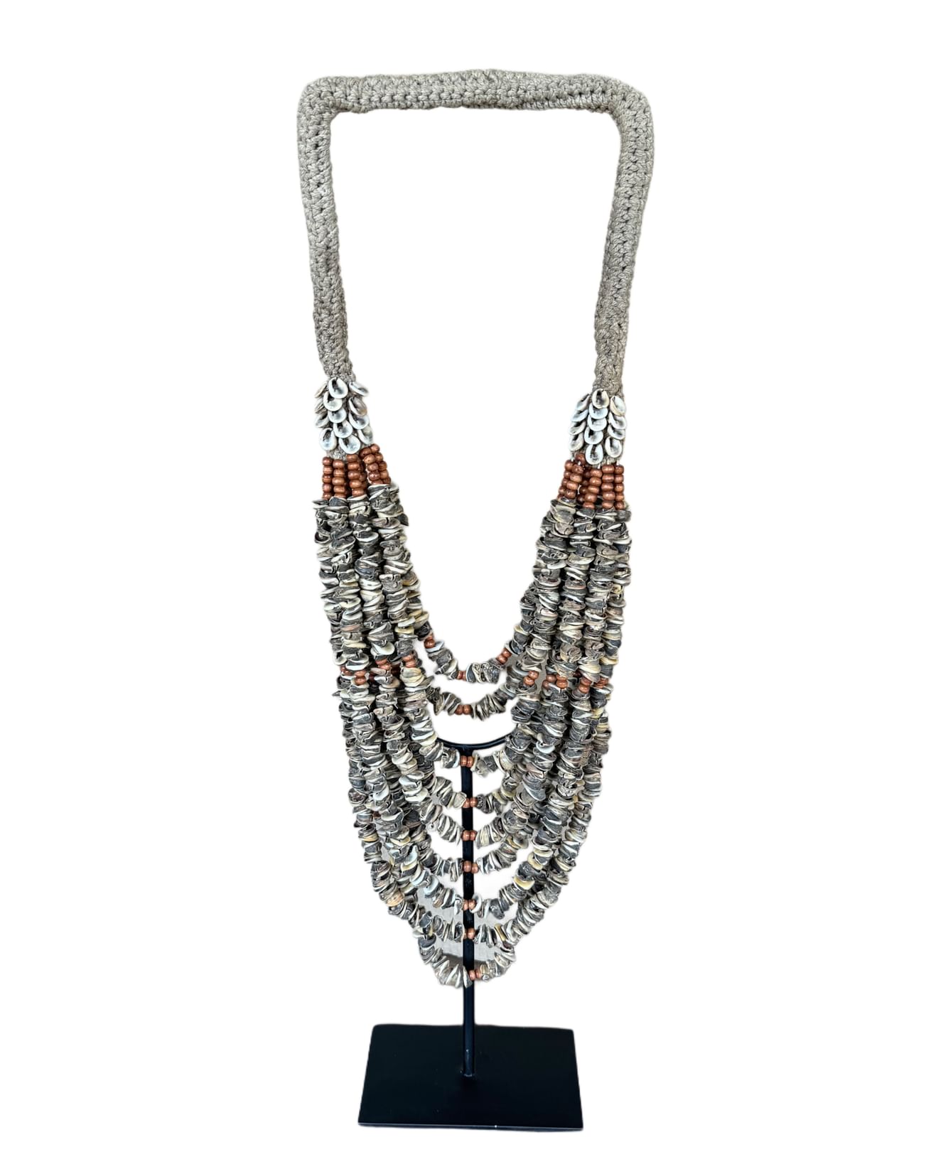 Gorari shell necklace light colour with orange