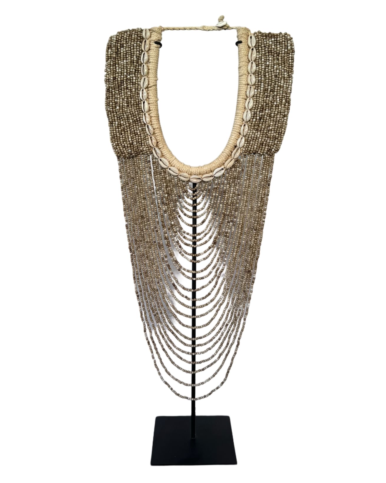 Waroro necklace beads and shell brown