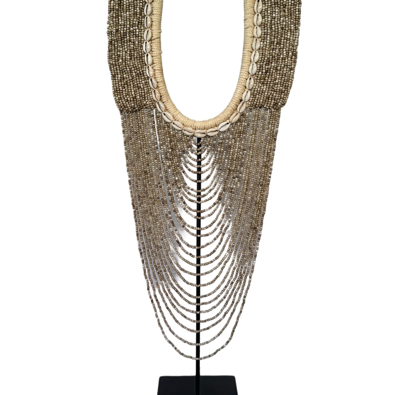 Waroro necklace beads and shell brown