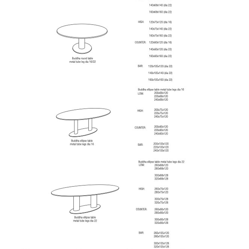 Buddha low dining table Rond (68cm)