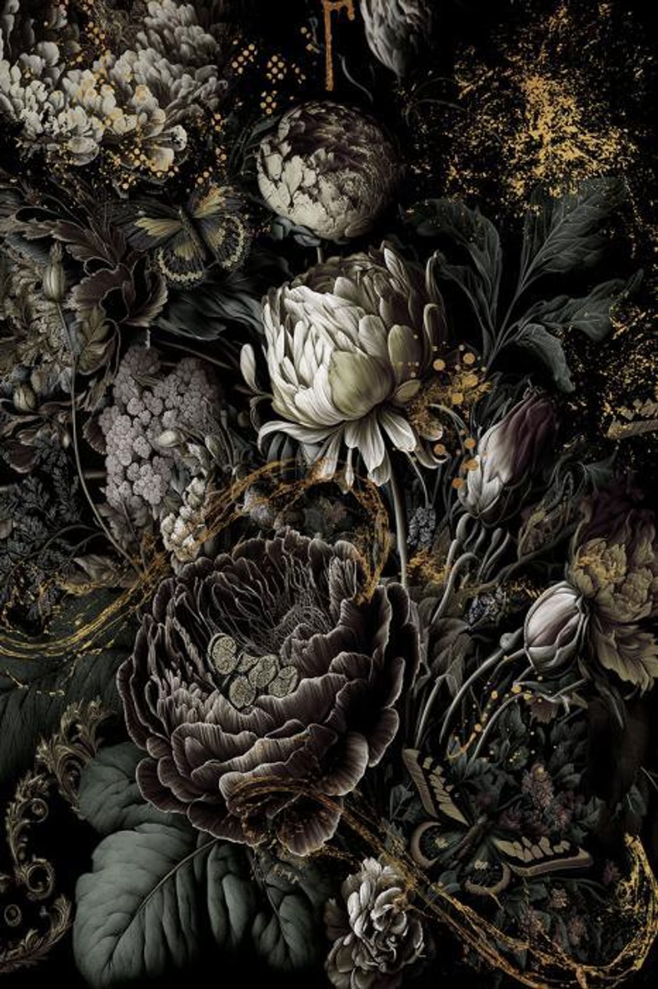 Glasschilderij + lijst zwart 930 80x120cm