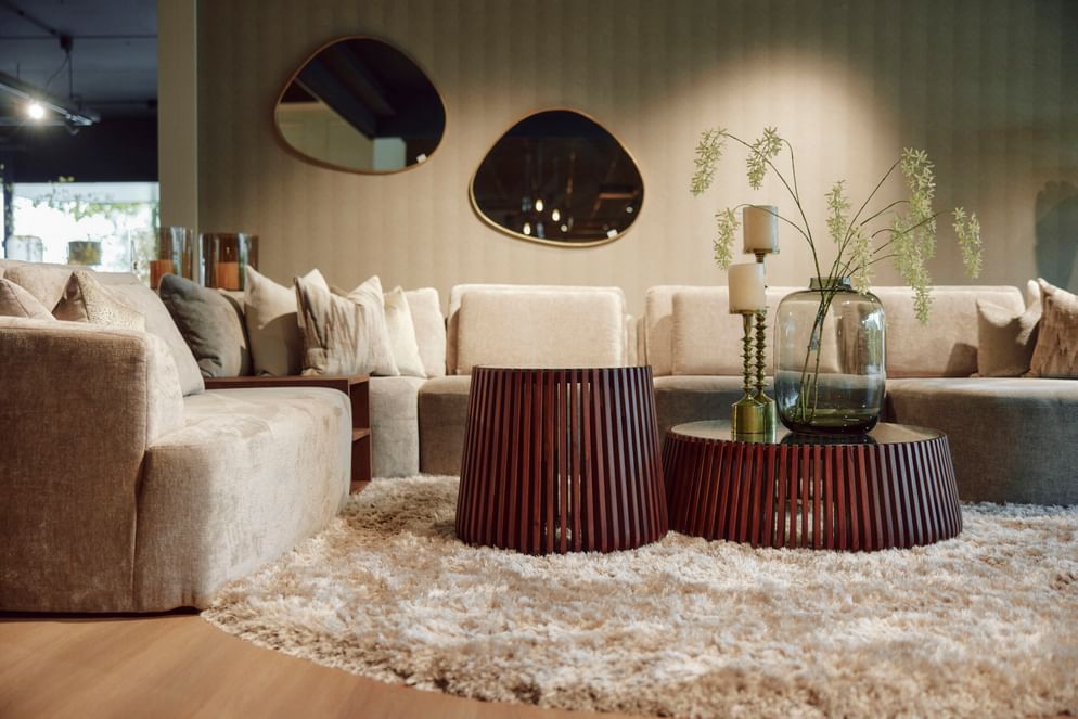 Madiun salontafel met glasplaat bruin