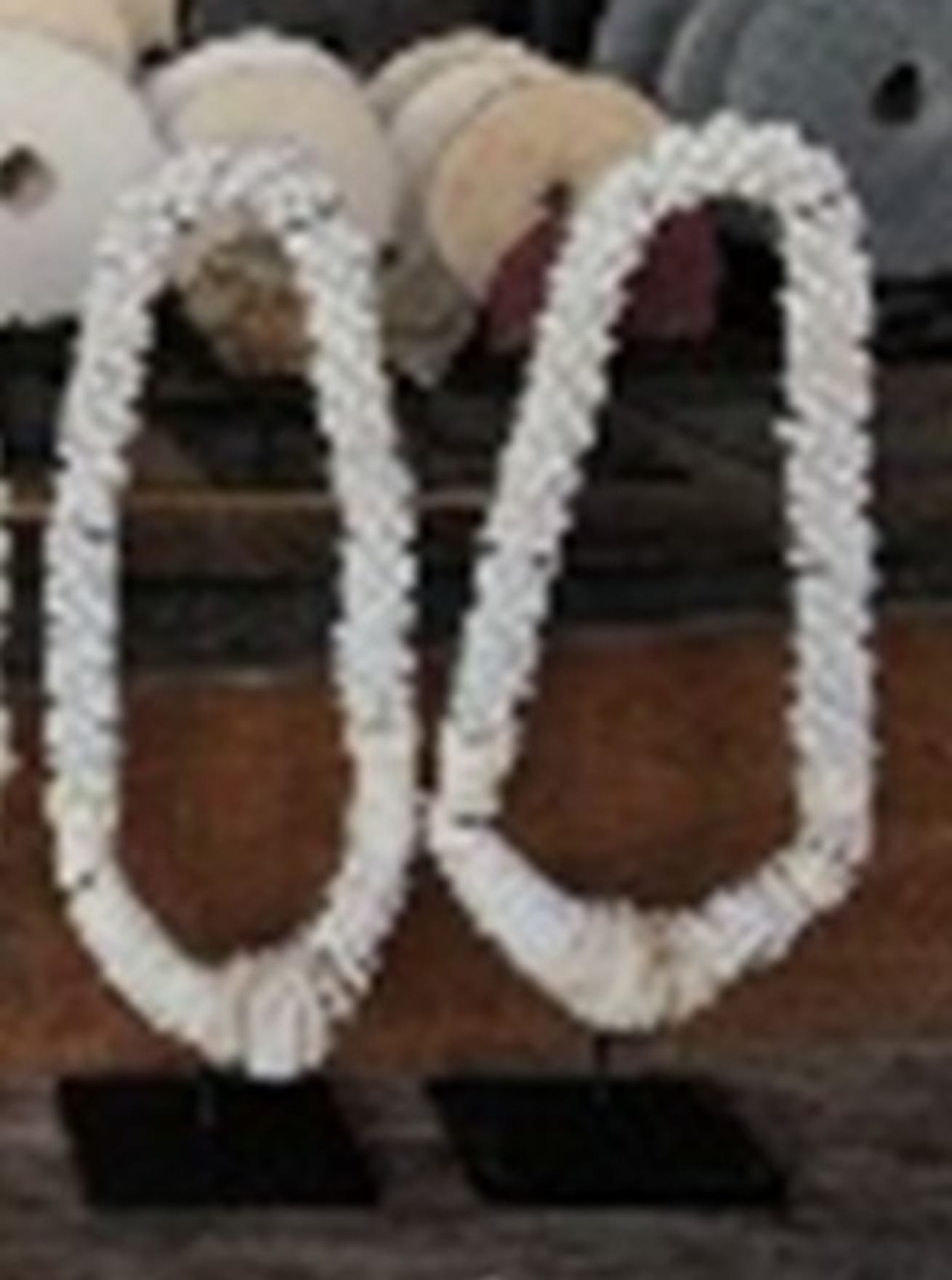 Kupiano shell necklace on stand