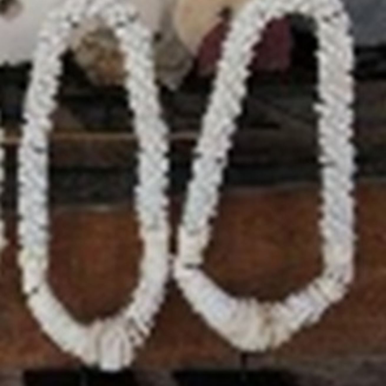 Kupiano shell necklace on stand