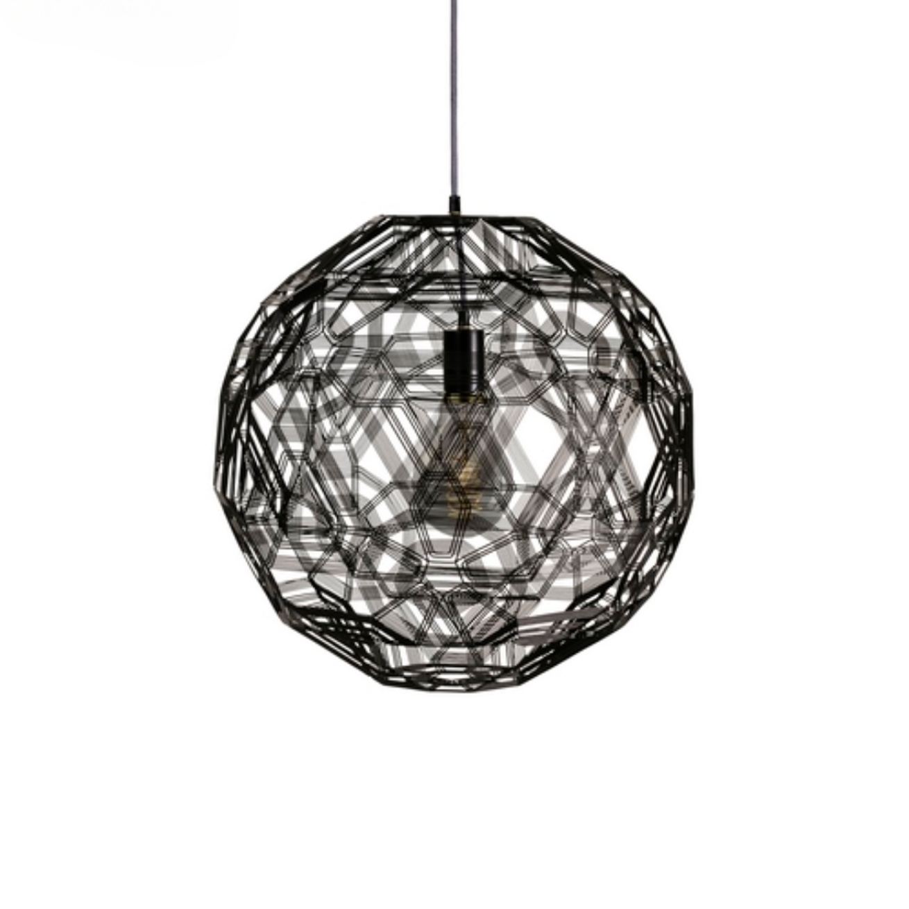 Hanging Lamp Pairot Zattelite Iron Wire Black Ø50 cm