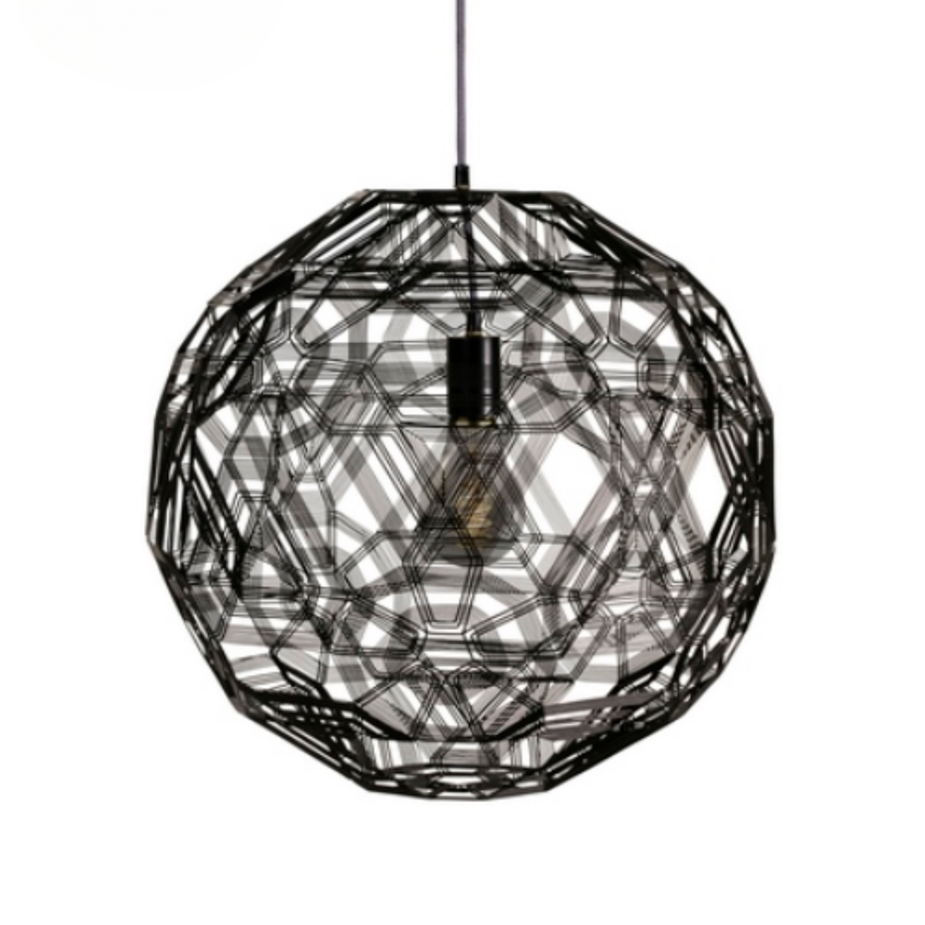 Hanging Lamp Pairot Zattelite Iron Wire Black Ø75 cm