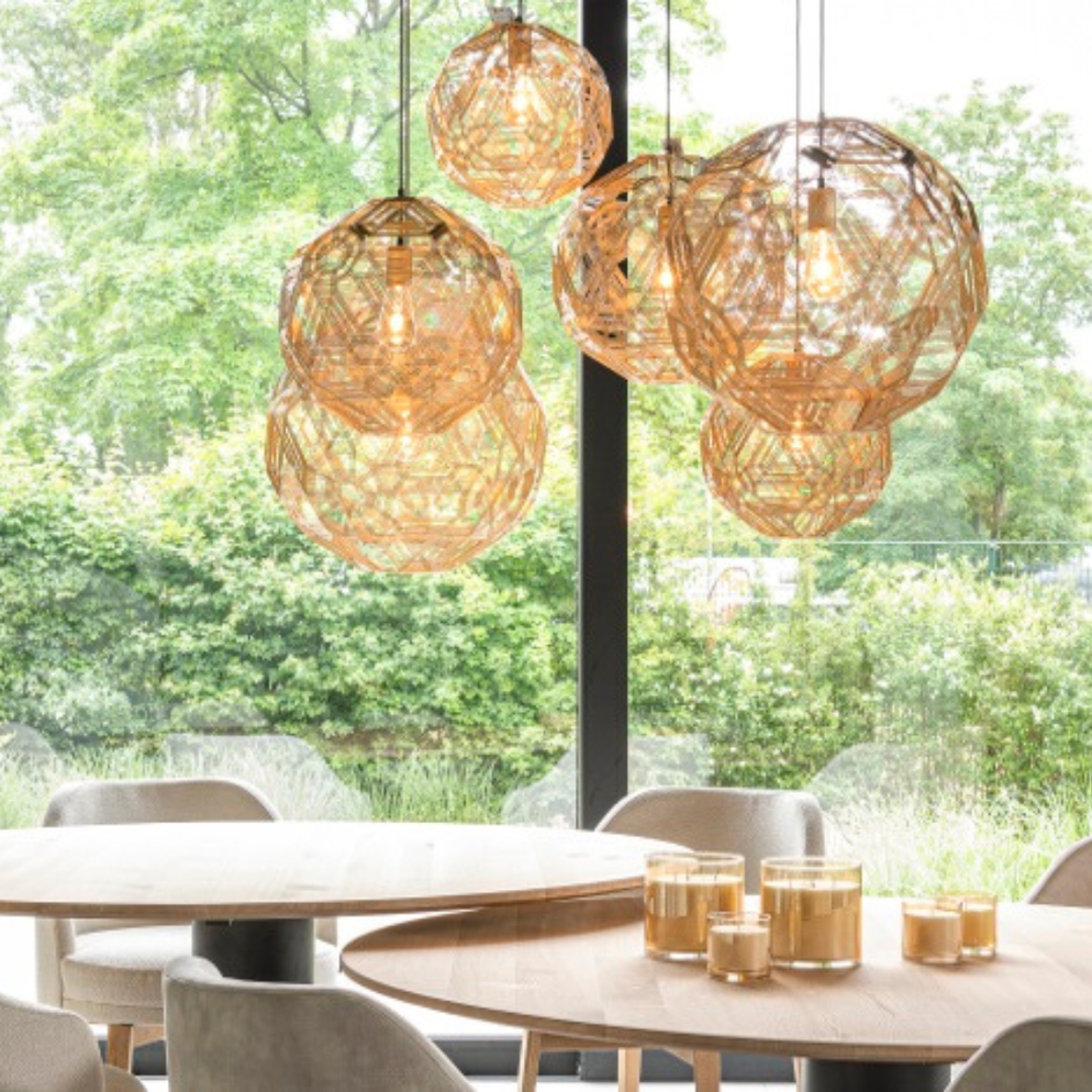 Hängelampe Pairot Zattelite Eisen Draht Gold Ø75cm