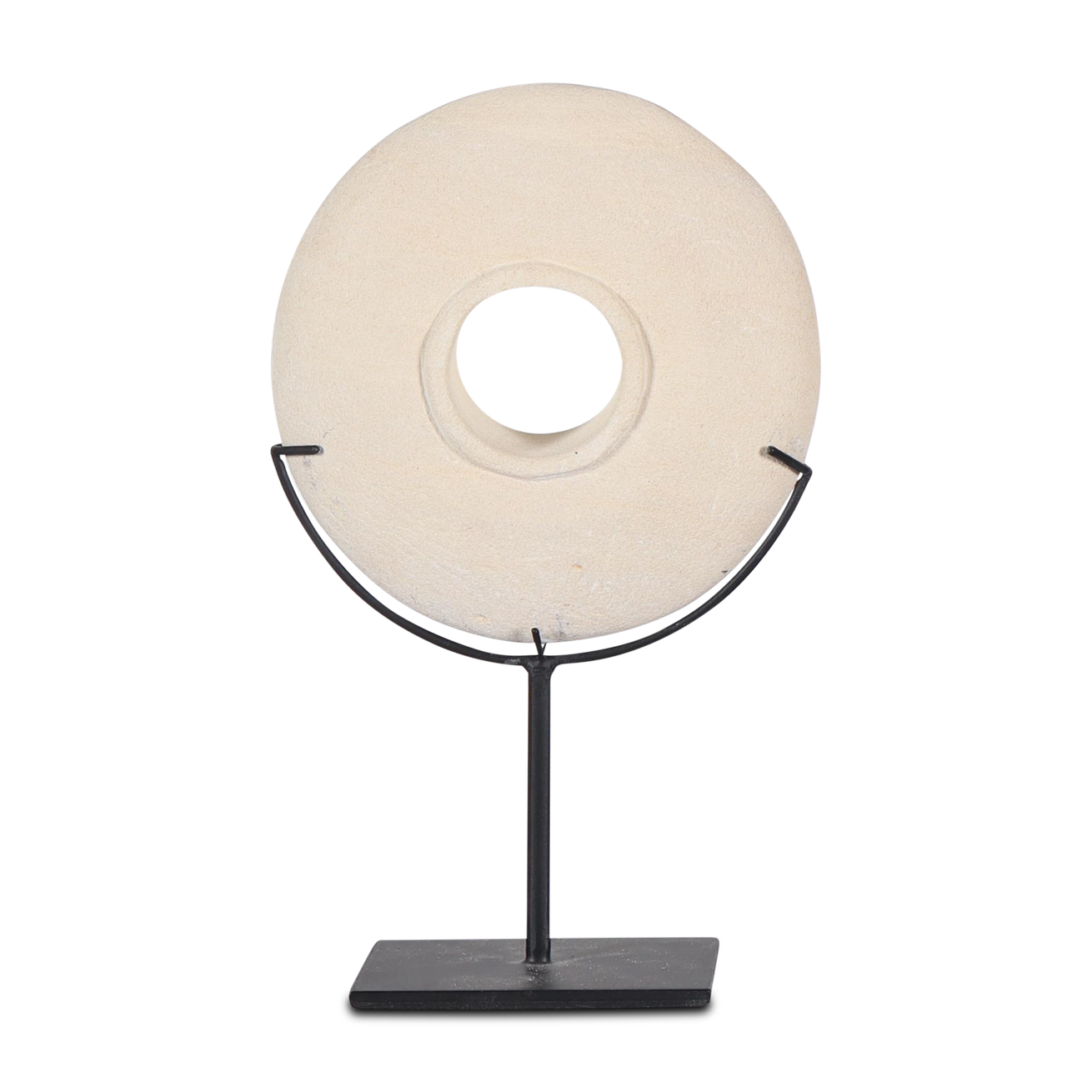 Dobo round white stone on stand (12 cm)