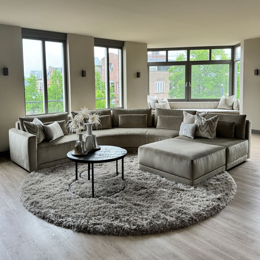 Pommeline-Hoekbank-Grijs