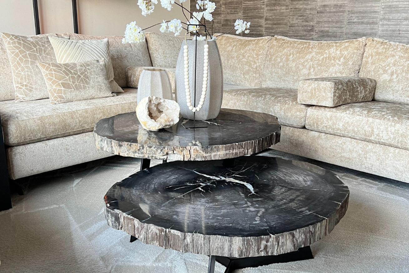 Cigaru coffeetable petrified wood 80-90 cm