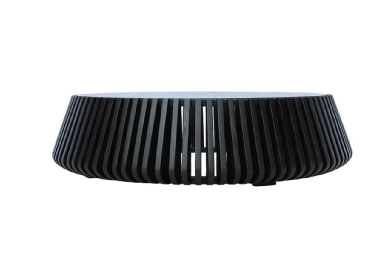 Madiun Couchtisch schwarz mit Glasplatte