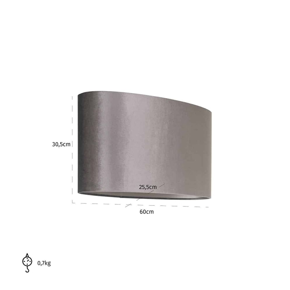 Lampenkap Antracite ovaal (Italian-7981 Antracite)