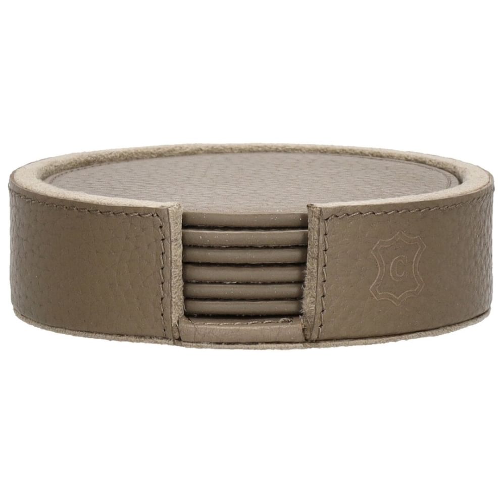 Lauren XS - Taupe onderzetters rond