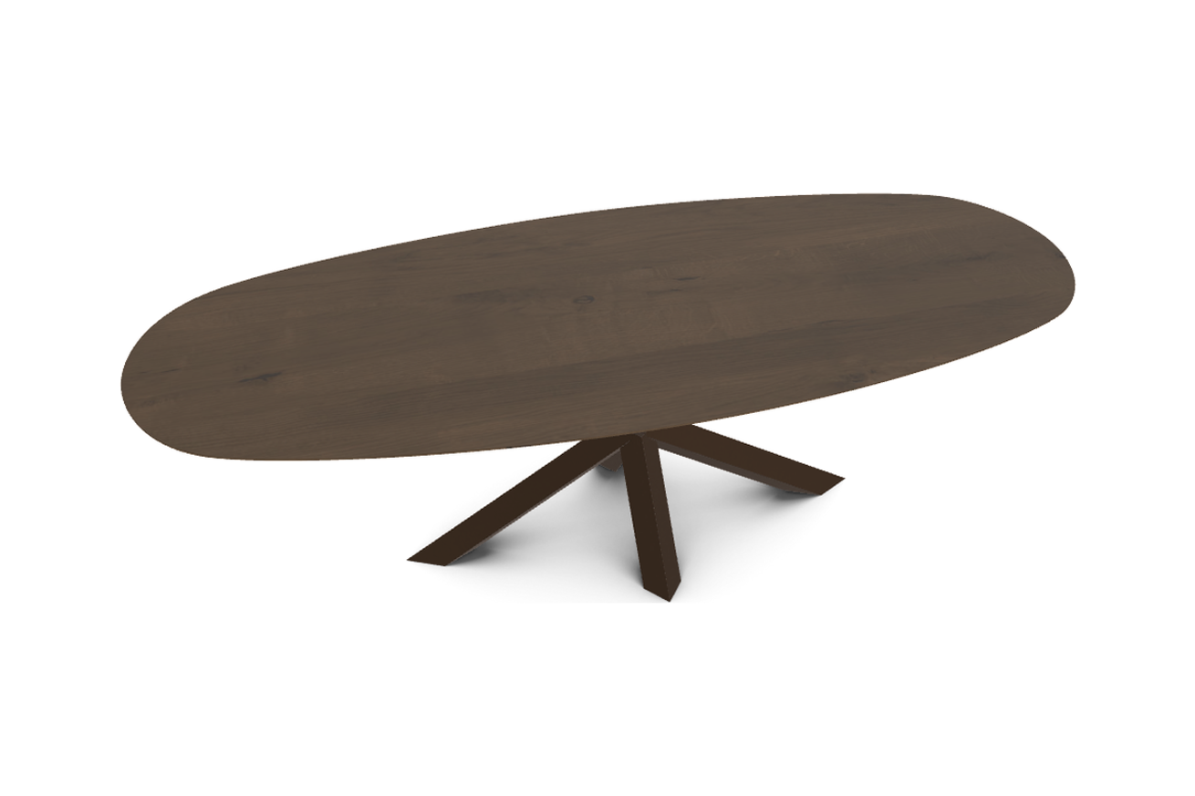 Lizzy Eettafel stomp ovaal met facetrand 4 cm