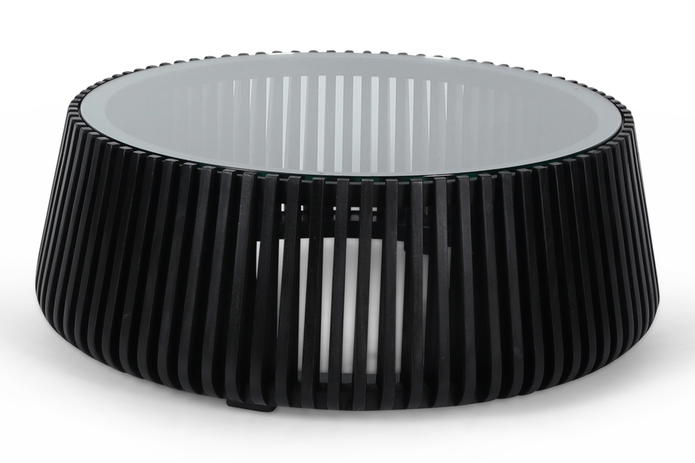 Madiun salontafel natural met glasplaat