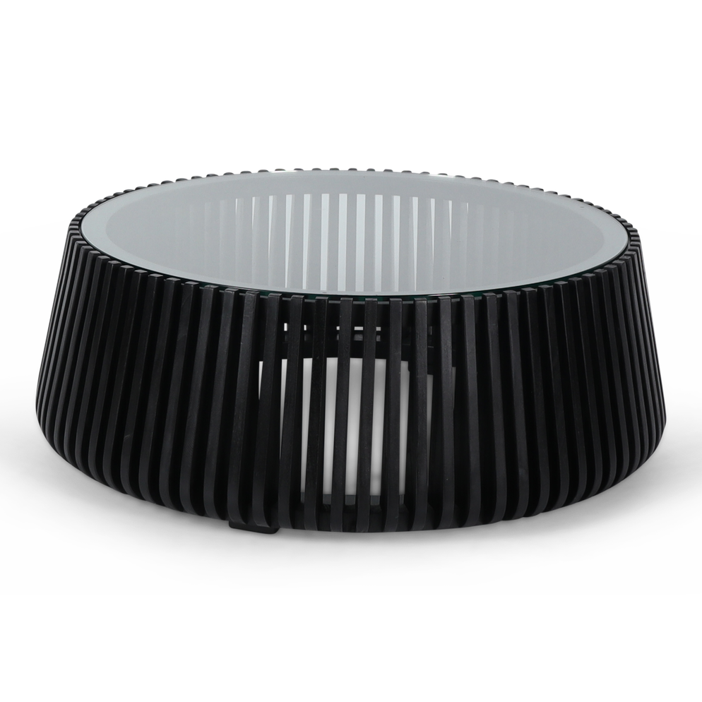 Madiun salontafel natural met glasplaat