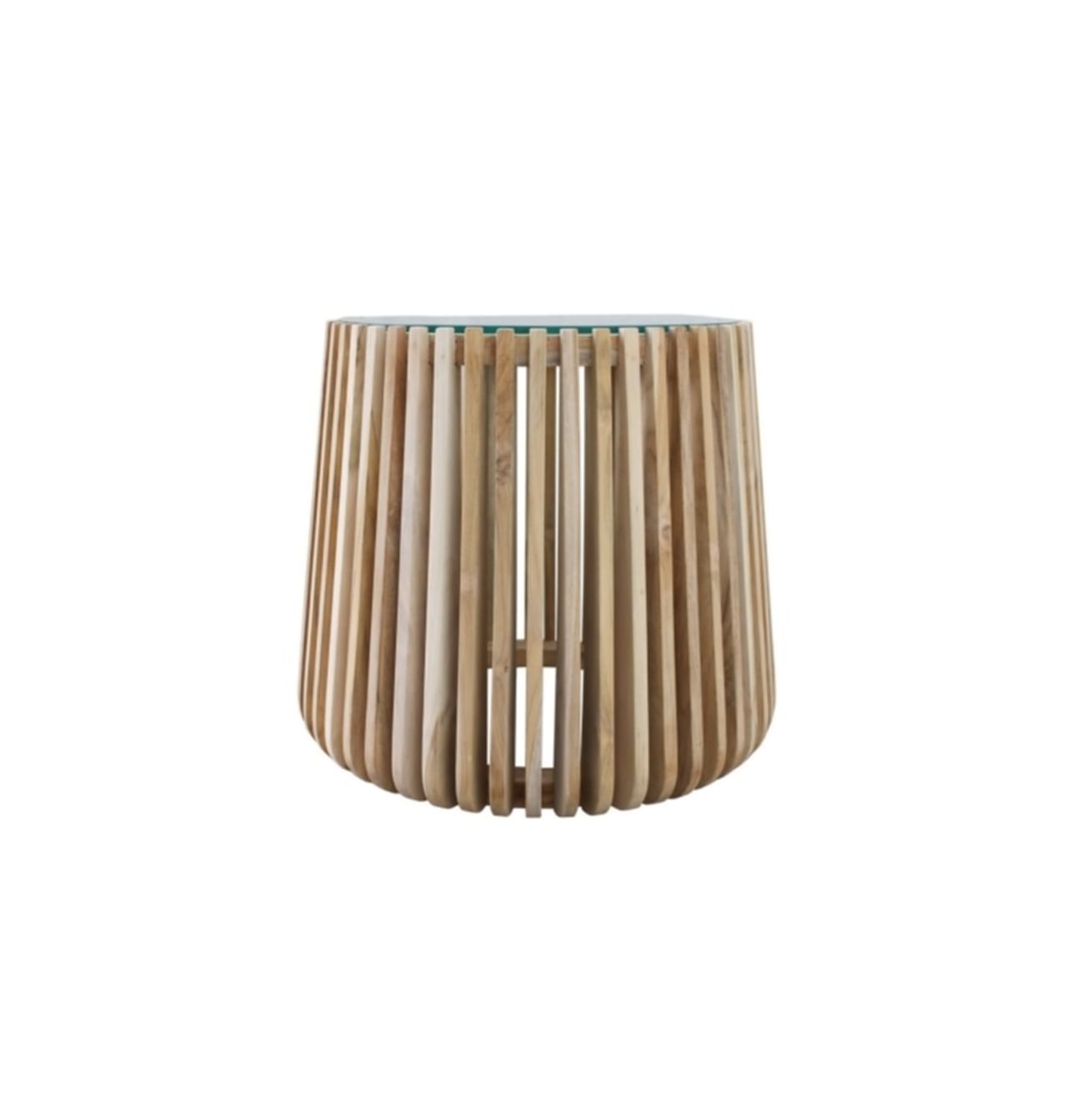 Madiun Beistelltisch mit Glasplatte braun