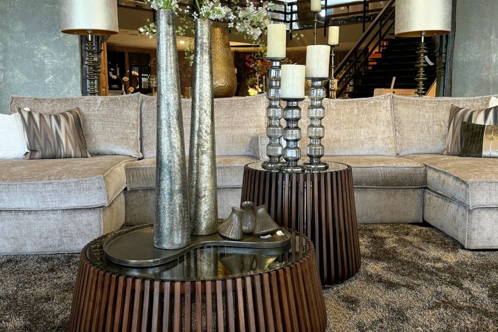 Madiun salontafel met glasplaat bruin