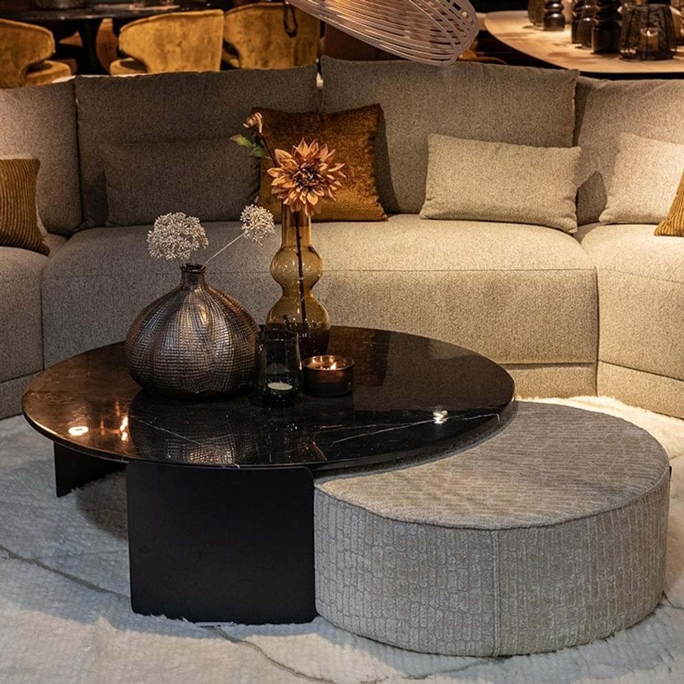 San Salvo coffee table 116cm (rond) marblestone black