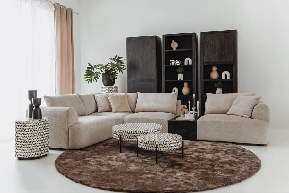 Martina salontafel Ø60x35cm bone inlay