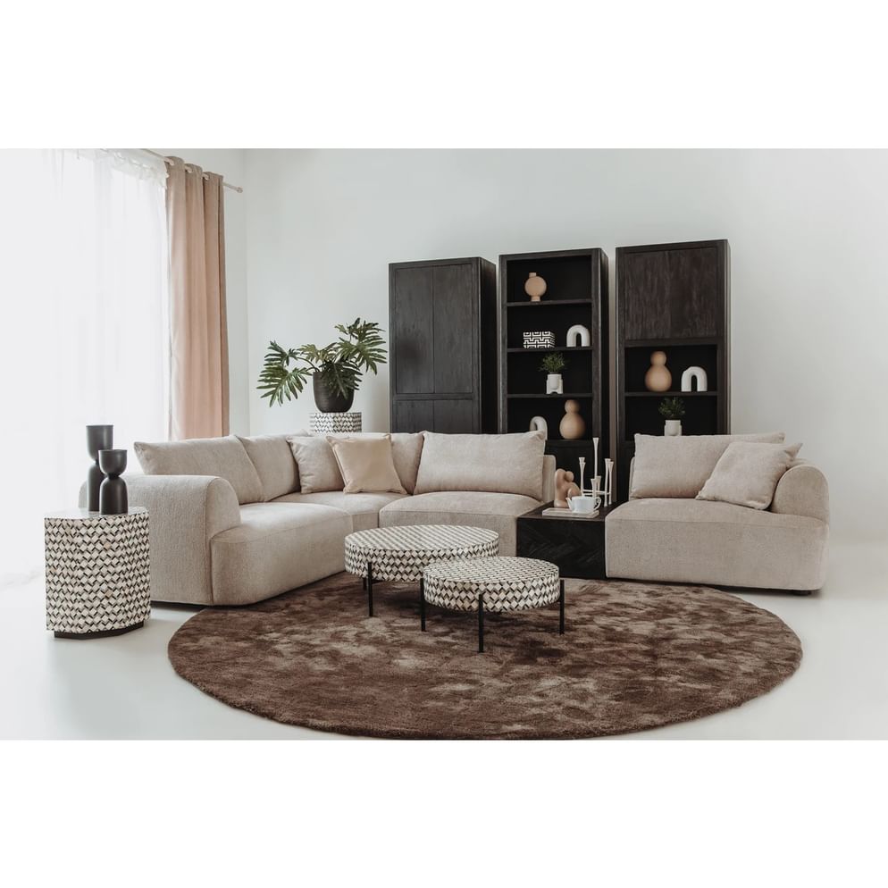 Couchtisch Martina Ø60x35 cm Bone Inlay