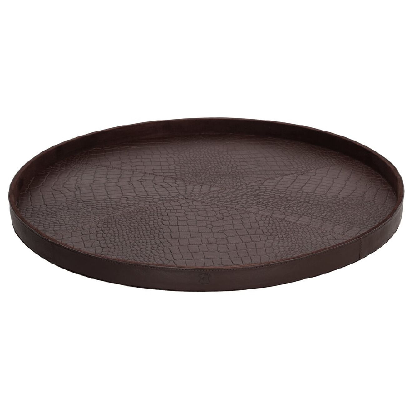 Tray Merel Donkerbruin 097 Croco leer L - Ø50