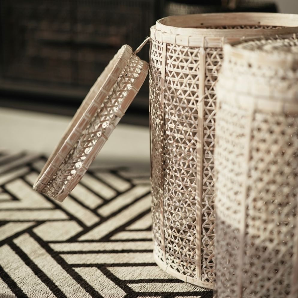 Sinjai laundry basket set of 3 white