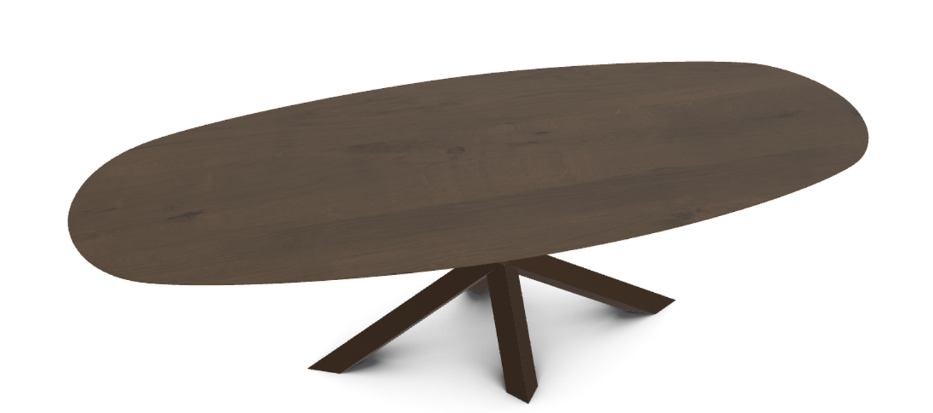 Lizzy - eettafel stomp ovaal met facetrand 4 cm