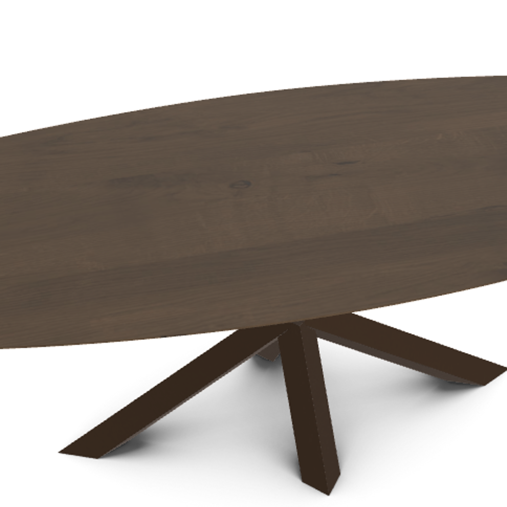 Lizzy Eettafel stomp ovaal met facetrand 4 cm