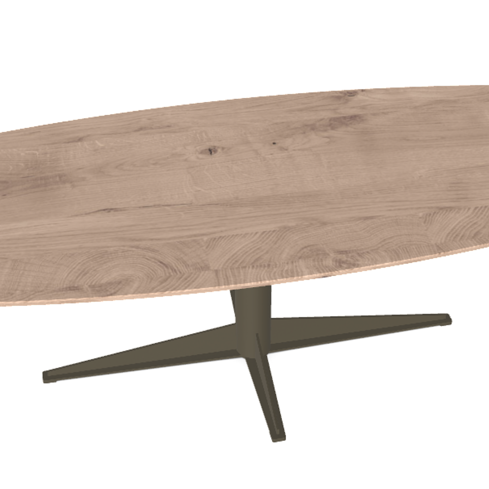 Sara  Eettafel Deens ovaal met facetrand 4 cm